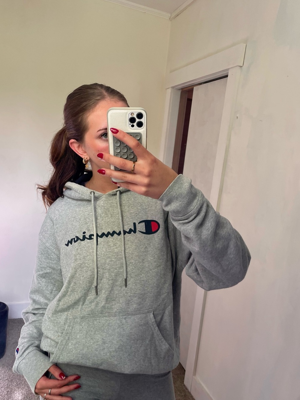 Champion Gray Pullover Hoodie